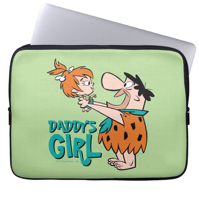 Capa Para Notebook Os Flintstones | Fred & Pebbles - Garota Pai (Frente)