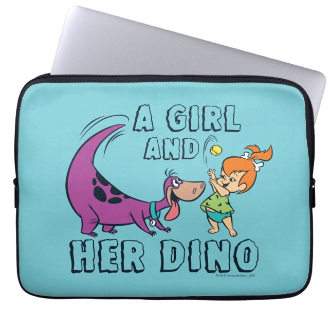 Capa Para Notebook Os Flintstones | Pebbles & Dino Play Ball (Frente)