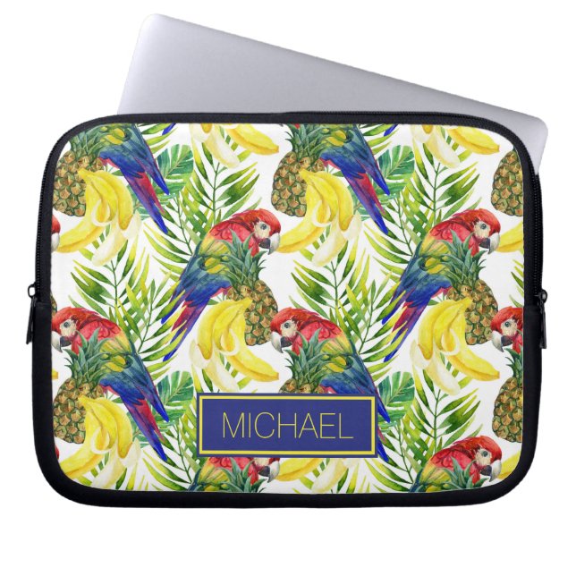 Capa Para Notebook Os papagaios e a fruta tropical | adicionam seu (Frente)