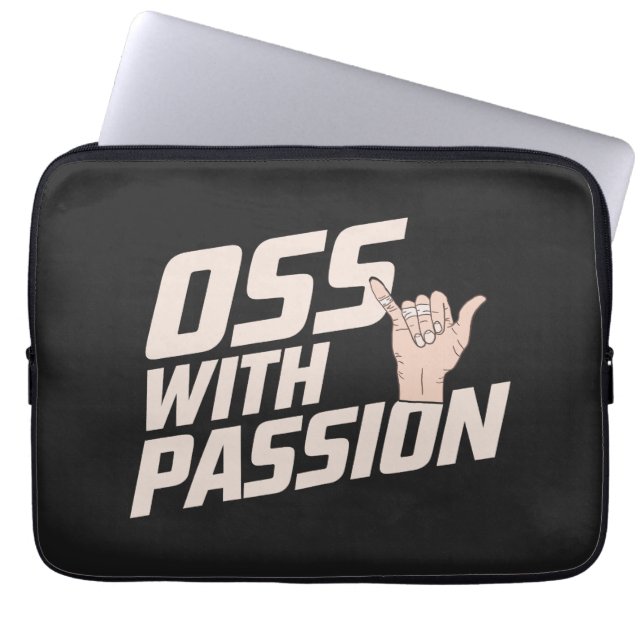 Capa Para Notebook Oss Com Paixão Jiu Jitsu Artes Marciais (Frente)