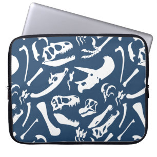 Capa Para Notebook Ossos de dinossauro (azuis)