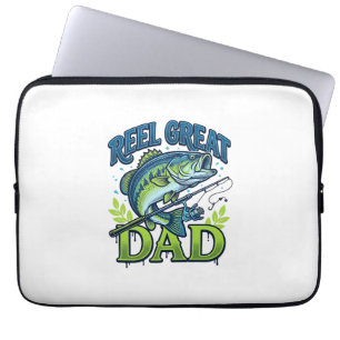 Capa Para Notebook Ótimo Design Vetorial de Pesca de Robalo para Pai_