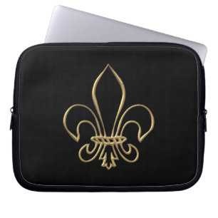 Capa Para Notebook Ouro "3-D" Fleur-de-lis