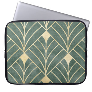 Capa Para Notebook Ouro Art Deco: Estilo Sem Olhos Luxuoso