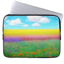 Ouro Campo de Laptop das flores