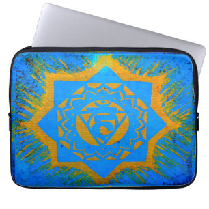 Capa Para Notebook ouro em símbolo azul-tantrico