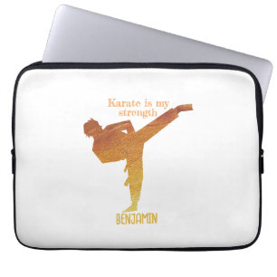 Capa Para Notebook Ouro Karate Figura Tipografia Moderna