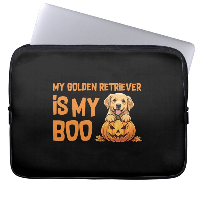 Capa Para Notebook Ouro Retriever Halloween (Frente)