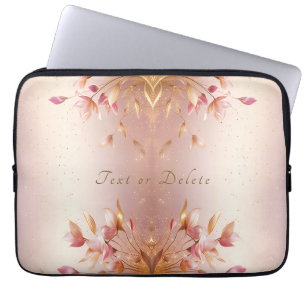 Capa Para Notebook Ouro Rosa Deixa Bolsa de laptop Floral