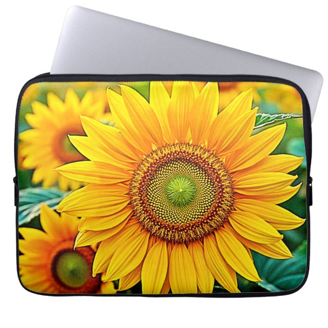 Capa Para Notebook Ouro Sunflower Field Serenity Design (Frente)