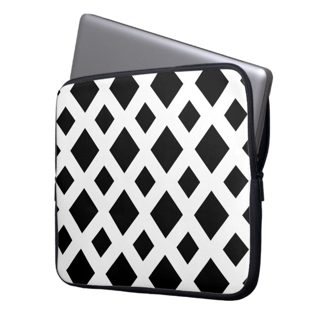 Capa Para Notebook Ouros Pretos em Branco (Frente Esquerda)