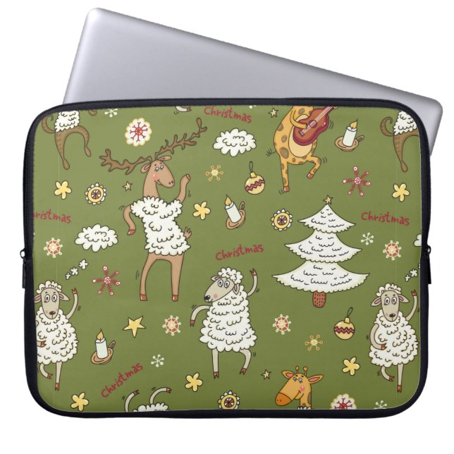 Capa Para Notebook ovelhas natais vintages (Frente)