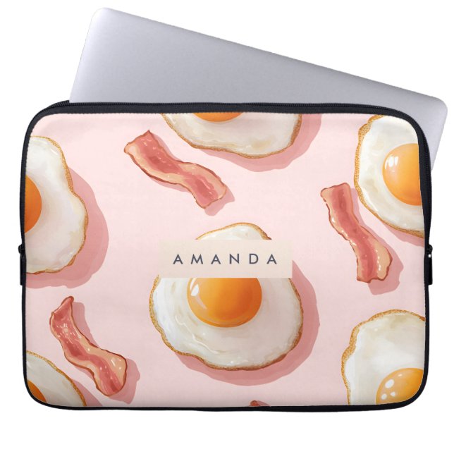 Capa Para Notebook Ovos Pintados Personalizados e Padrões de Bacon (Frente)