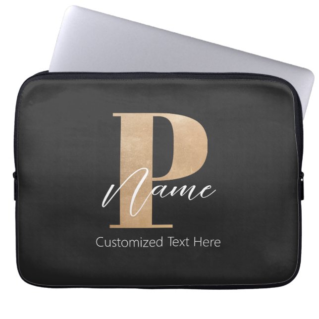 Capa Para Notebook P & Name Iniciais Monogramados Modernos Personaliz (Frente)