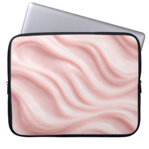Capa Para Notebook Padrão Abstrato de Creme Rosa