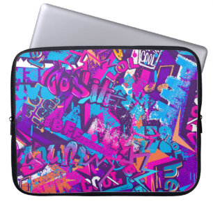 Capa Para Notebook Padrão abstrato de palavras de grafite contínuo. R