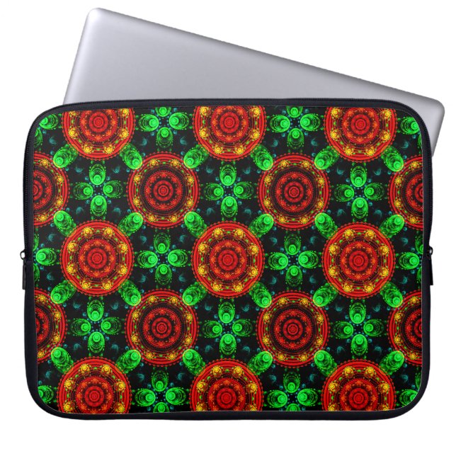 Capa Para Notebook Padrão Abstrato Floral Moderno Boho Elegante #504 (Frente)