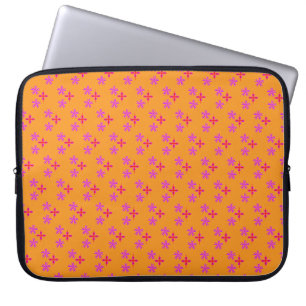 Capa Para Notebook Padrão Abstrato Floral Rosa e Magenta Ousado