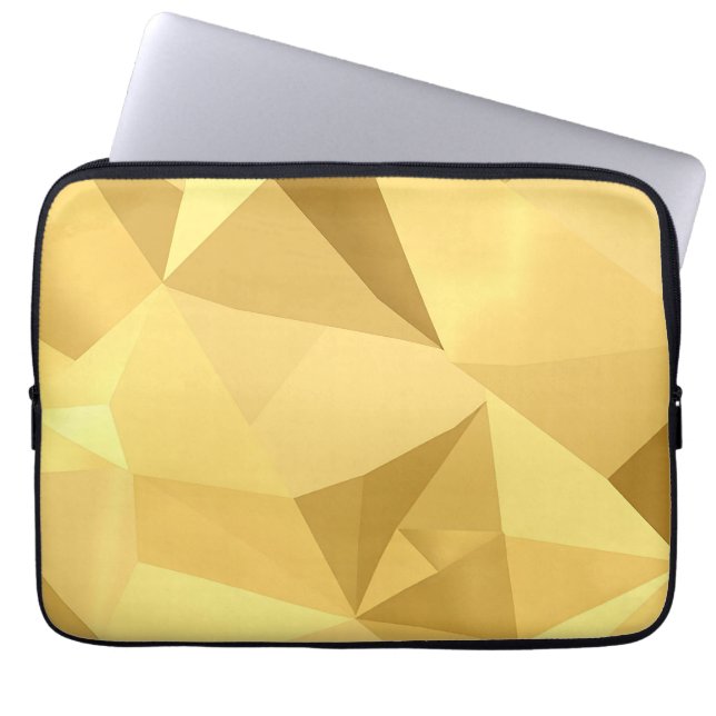 Capa Para Notebook Padrão Abstrato Geométrico Dourado (Frente)