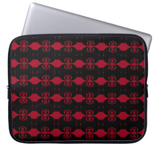 Capa Para Notebook Padrão Abstrato Preto e Vermelho Burgundy Chic