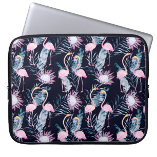 Capa Para Notebook padrão abstrato tropical com flamingo, protea, l