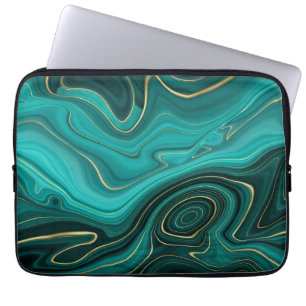 Capa Para Notebook Padrão Abstrato Turquesa Luxo Glam