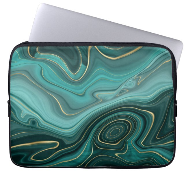 Capa Para Notebook Padrão Abstrato Turquesa Luxo Glam (Frente)
