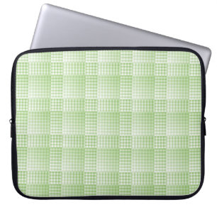 Capa Para Notebook Padrão Abstrato Xadrez Verde Branco