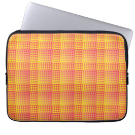 Capa Para Notebook Padrão Abstrato Xadrez Vermelho Amarelo