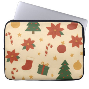 Capa Para Notebook Padrão Aconchegante de Natal com Presentes e Árvor