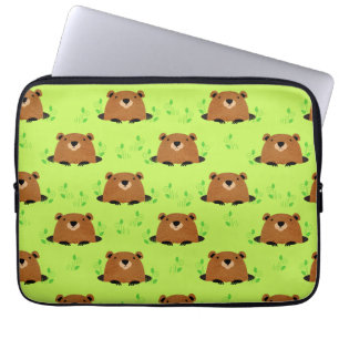 Capa Para Notebook Padrão Adorável de Groundhog Woodland
