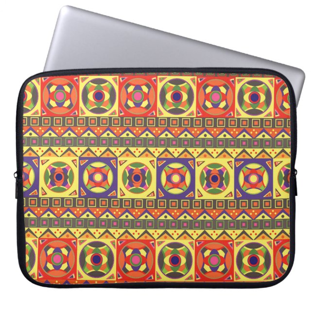 Capa Para Notebook Padrão Africano Invisível abstrato com Ge (Frente)