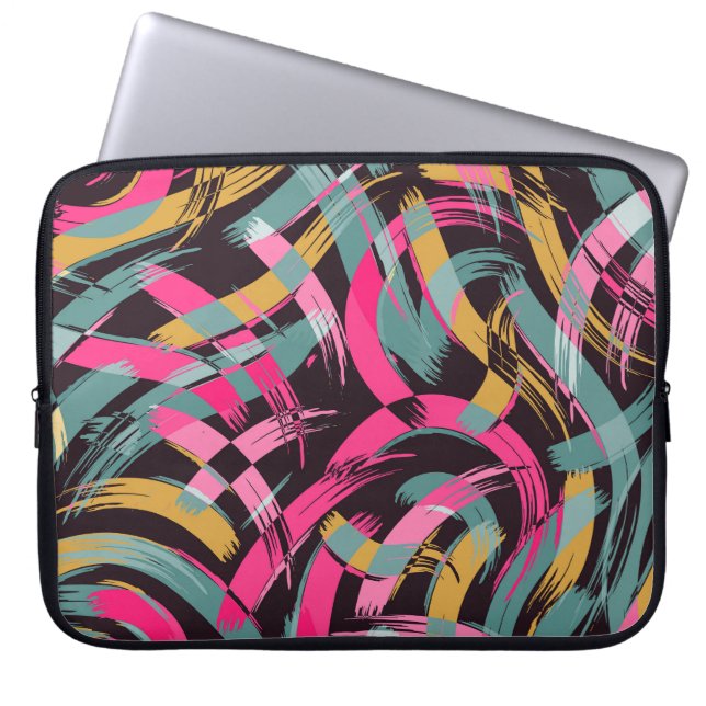 Capa Para Notebook Padrão artístico do traçado do pincel. (Frente)