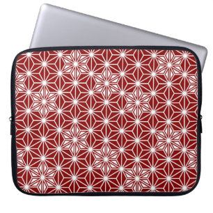 Capa Para Notebook Padrão Asanoha japonês - vermelho escuro