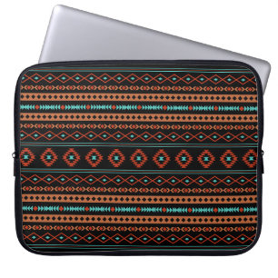 Capa Para Notebook Padrão Aztec Rusts Teal Black Mixed Motifs