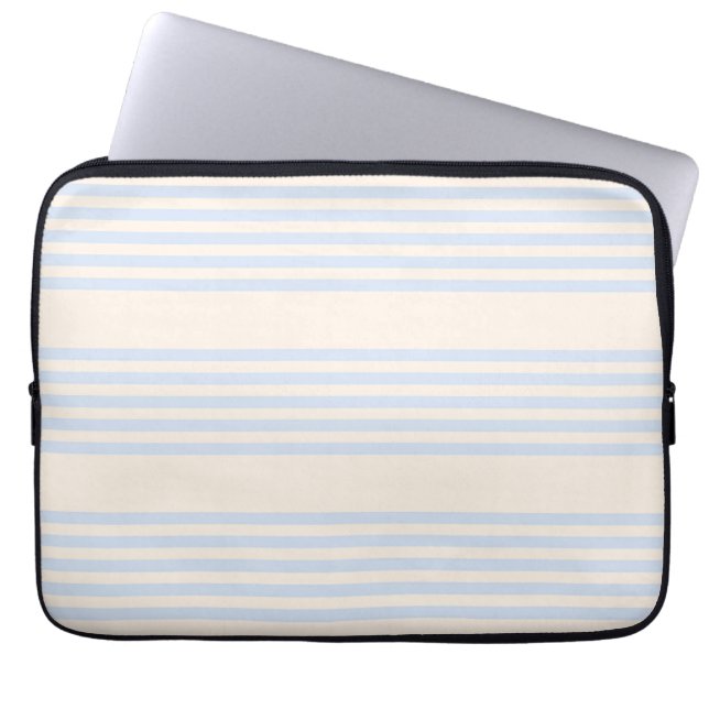 Capa Para Notebook Padrão azul claro e bege de cinco faixas (Frente)