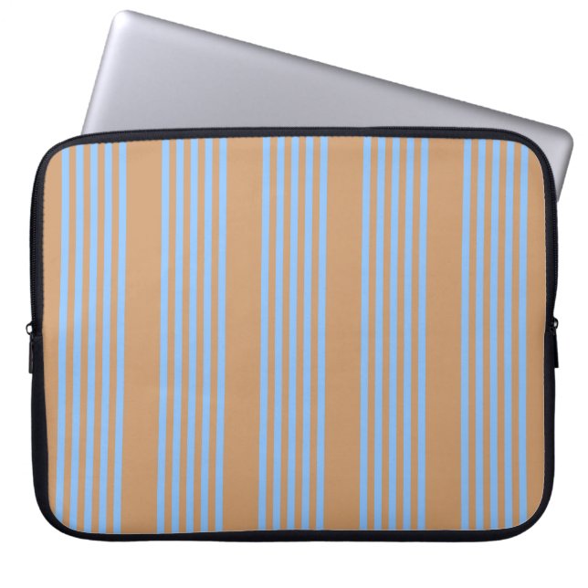 Capa Para Notebook Padrão azul e bronzeado de cinco faixas (Frente)