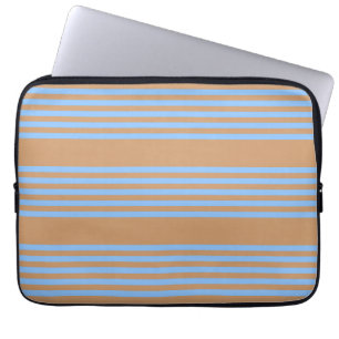 Capa Para Notebook Padrão azul e bronzeado de cinco faixas