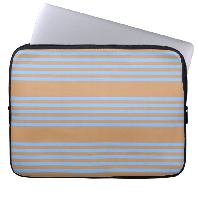 Capa Para Notebook Padrão azul e bronzeado de cinco faixas (Frente)
