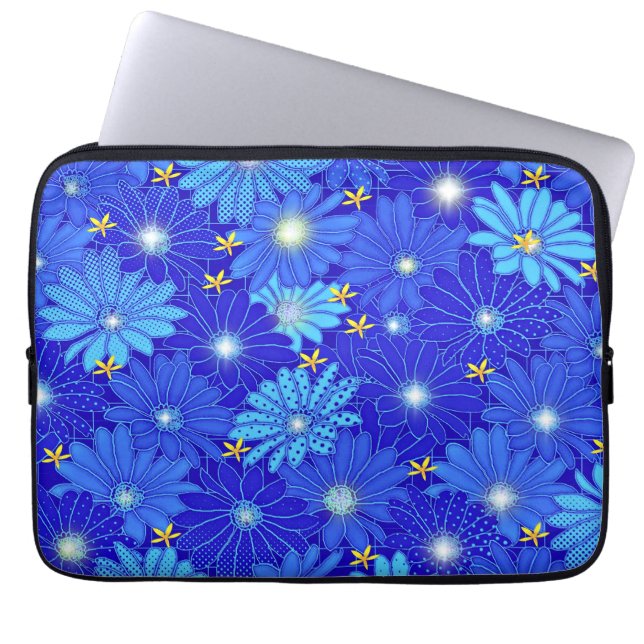Capa Para Notebook Padrão bonito de margarida azul (Frente)
