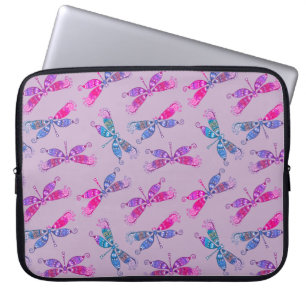Capa Para Notebook Padrão bonito do Dragonfly Azul Duas Toneladas