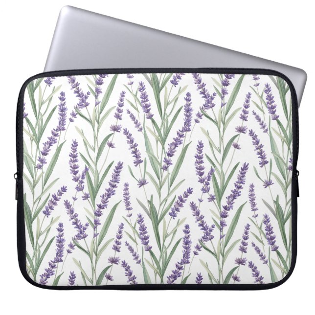 Capa Para Notebook Padrão Botânico de Lavanda (Frente)