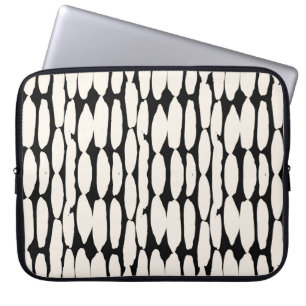 Capa Para Notebook Padrão branco de pontos pretos. círculo shibori se