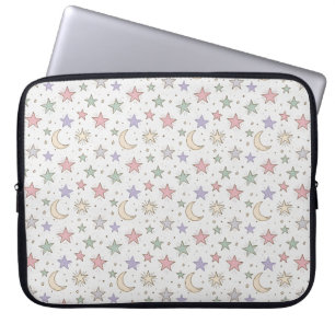 Capa Para Notebook Padrão Caprichoso de Lua e Estrela