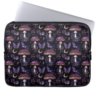 Capa Para Notebook Padrão Caprichoso Floral de Cogumelo Borboleta Esc