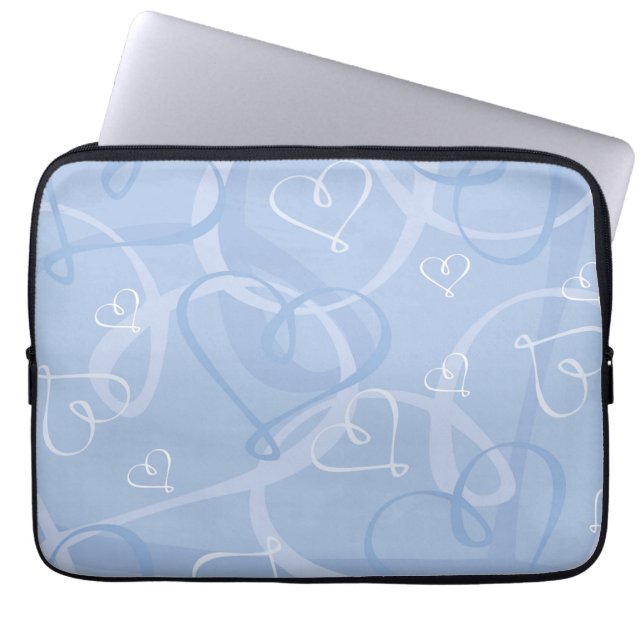 Capa Para Notebook Padrão cardíaco azul (Frente)