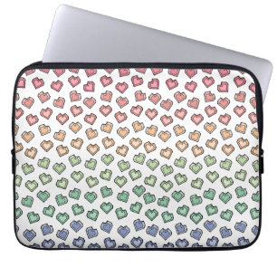 Capa Para Notebook Padrão cardíaco Bright Pastel Rainbow Gemstone