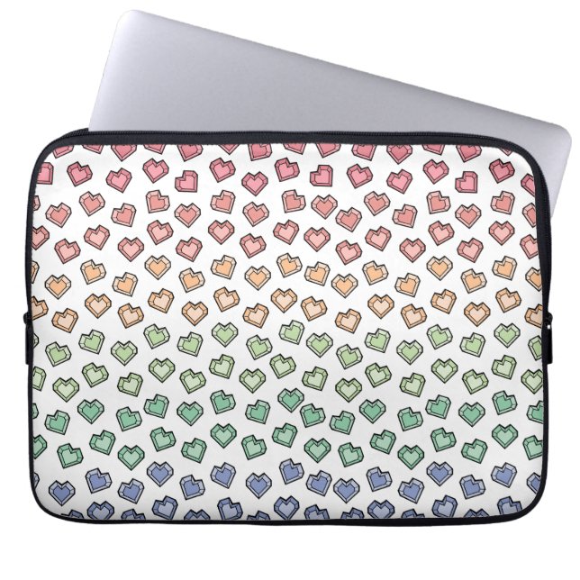 Capa Para Notebook Padrão cardíaco Bright Pastel Rainbow Gemstone (Frente)
