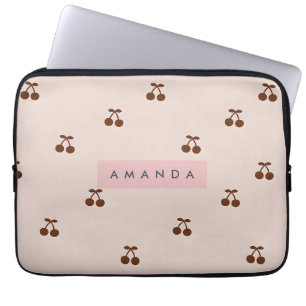 Capa Para Notebook Padrão Cereja Marrom Personalizado