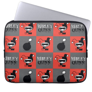 Capa Para Notebook Padrão Checker de Chibi Harley Quinn
